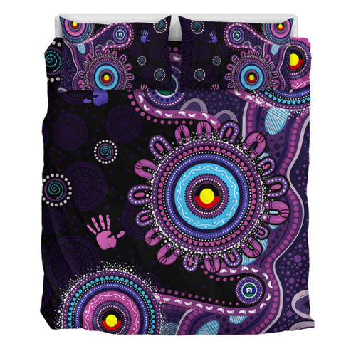 Indigenous Australian Aboriginal Bedding Set Memory Circle Of Country Spirit