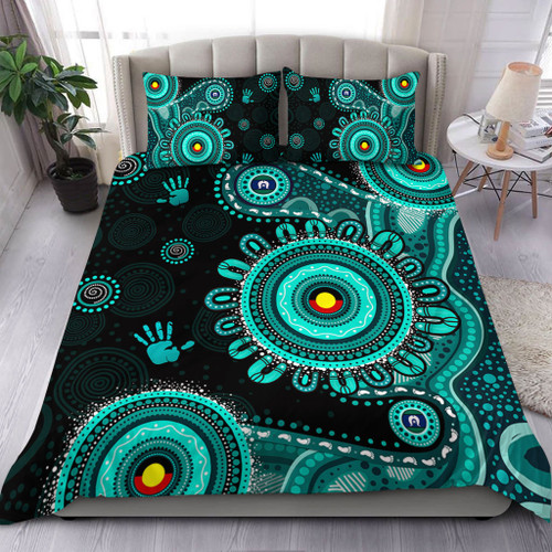 Indigenous Australian Aboriginal Bedding Set Memory Circle Of Country Spirit