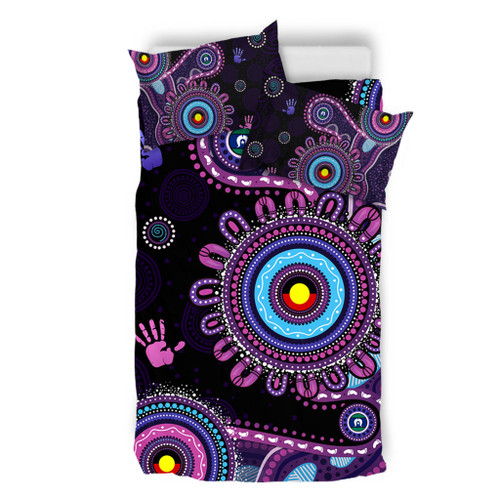 Indigenous Australian Aboriginal Bedding Set Memory Circle Of Country Spirit