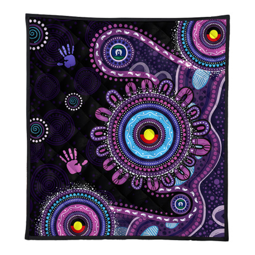 Indigenous Australian Aboriginal Quilt Memory Circle Of Country Spirit