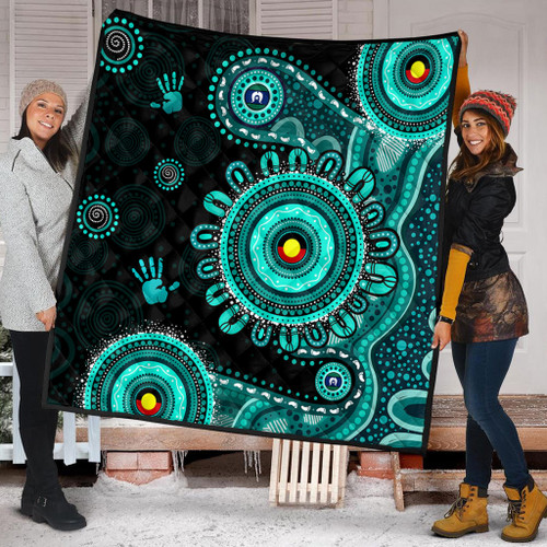 Indigenous Australian Aboriginal Quilt Memory Circle Of Country Spirit