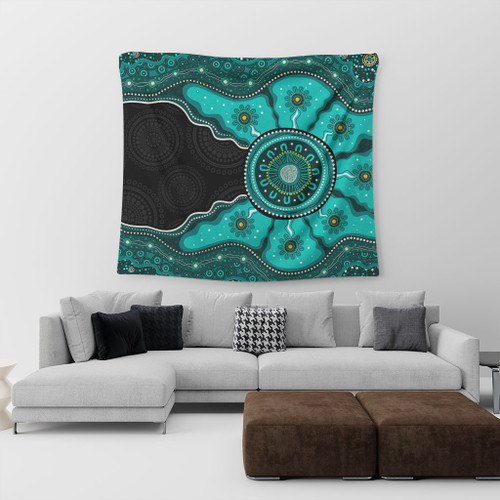 Indigenous Australian Aboriginal Tapestry Sacred Ancestral Spirit Journey Paths
