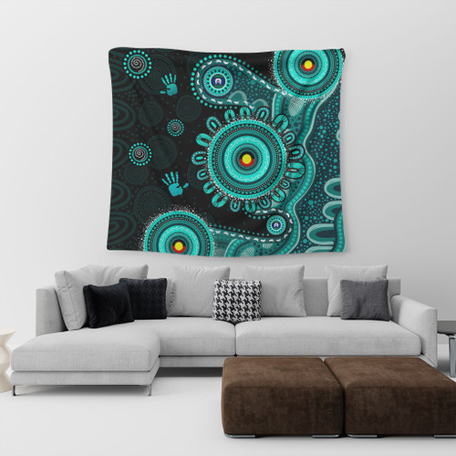 Indigenous Australian Aboriginal Tapestry Memory Circle Of Country Spirit