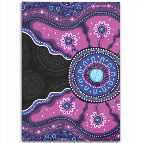 Indigenous Australian Aboriginal Area Rug Sacred Ancestral Spirit Journey Paths