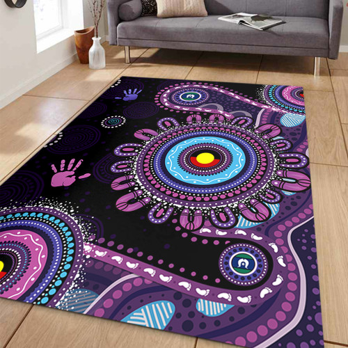 Indigenous Australian Aboriginal Area Rug Memory Circle Of Country Spirit