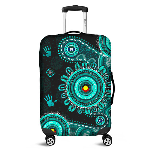 Indigenous Australian Aboriginal Luggage Cover Memory Circle Of Country Spirit