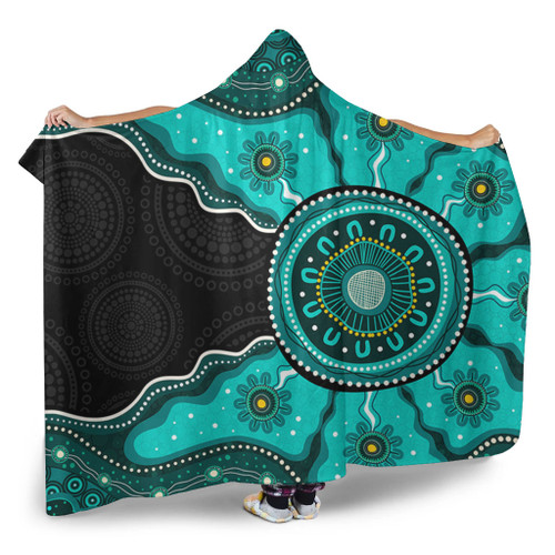 Indigenous Australian Aboriginal Hooded Blanket Sacred Ancestral Spirit Journey Paths