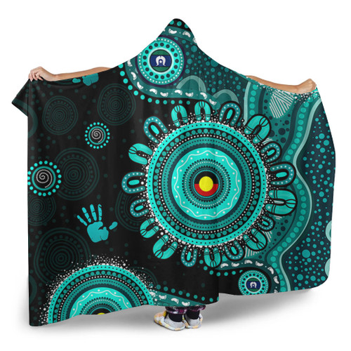 Indigenous Australian Aboriginal Hooded Blanket Memory Circle Of Country Spirit