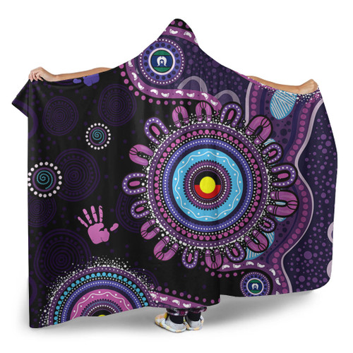Indigenous Australian Aboriginal Hooded Blanket Memory Circle Of Country Spirit