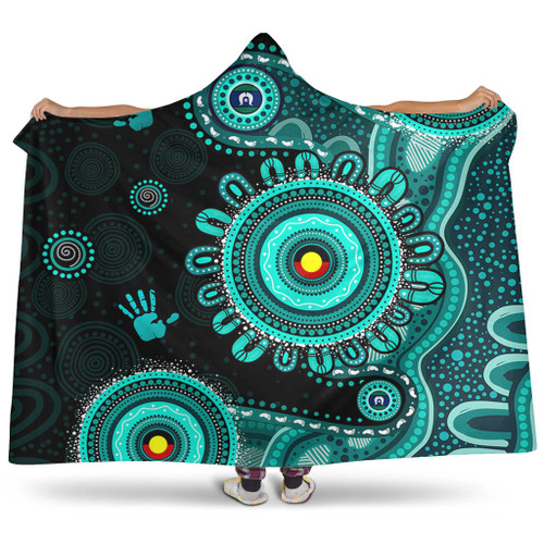 Indigenous Australian Aboriginal Hooded Blanket Memory Circle Of Country Spirit