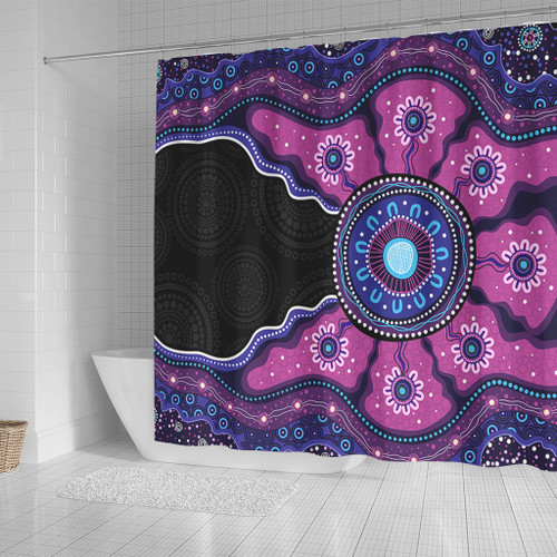 Indigenous Australian Aboriginal Shower Curtain Sacred Ancestral Spirit Journey Paths