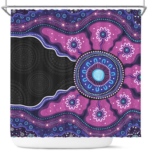 Indigenous Australian Aboriginal Shower Curtain Sacred Ancestral Spirit Journey Paths
