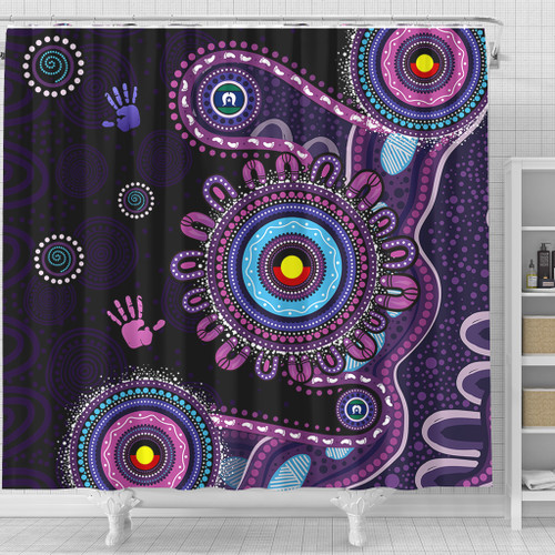 Indigenous Australian Aboriginal Shower Curtain Memory Circle Of Country Spirit