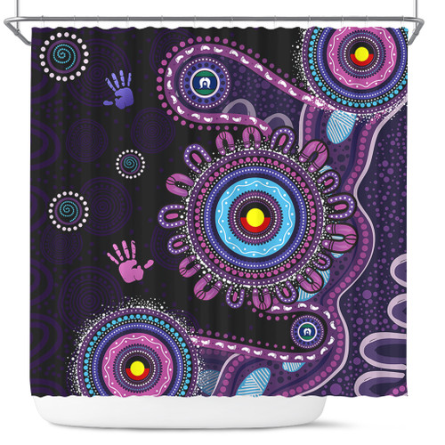 Indigenous Australian Aboriginal Shower Curtain Memory Circle Of Country Spirit