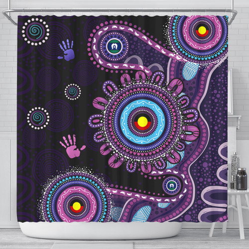 Indigenous Australian Aboriginal Shower Curtain Memory Circle Of Country Spirit