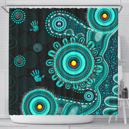 Indigenous Australian Aboriginal Shower Curtain Memory Circle Of Country Spirit