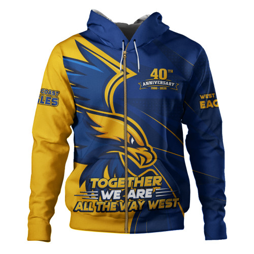West Coast Eagles Hoodie All The Way West 40th Anniversary Pride