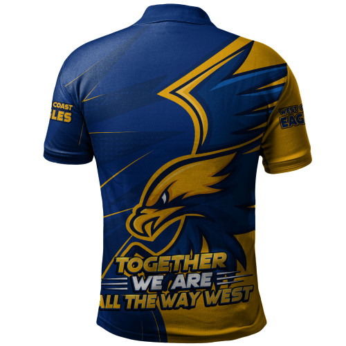 West Coast Eagles Polo Shirt All The Way West 40th Anniversary Pride