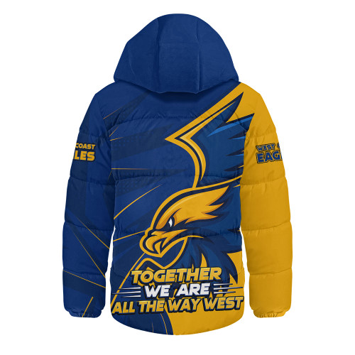 West Coast Eagles Hooded Padded Jacket All The Way West 40th Anniversary Pride