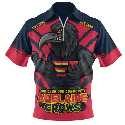 Adelaide Crows Zip Polo Shirt Our Club Our Community