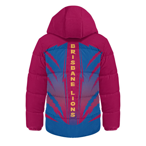 Brisbane Lions Hooded Padded Jacket Our Club Our Community