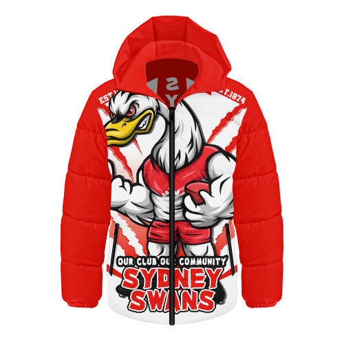 Sydney Swans Hooded Padded Jacket Our Club Our Community