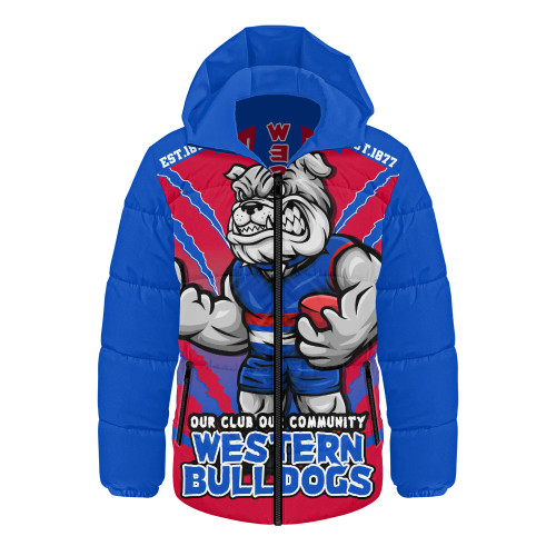 Western Bulldogs Hooded Padded Jacket Our Club Our Community