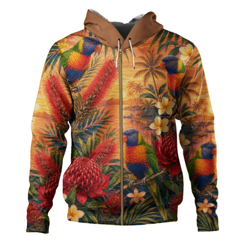 Australia Hoodie Rainbow Lorikeet Sunset Paradise
