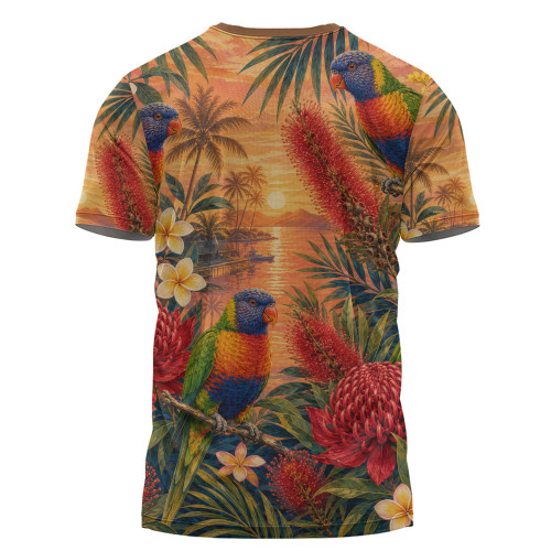 Australia T-Shirt Rainbow Lorikeet Sunset Paradise