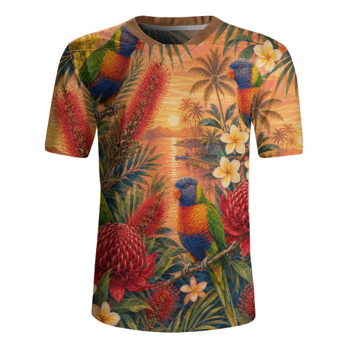 Australia Rugby Jersey Rainbow Lorikeet Sunset Paradise