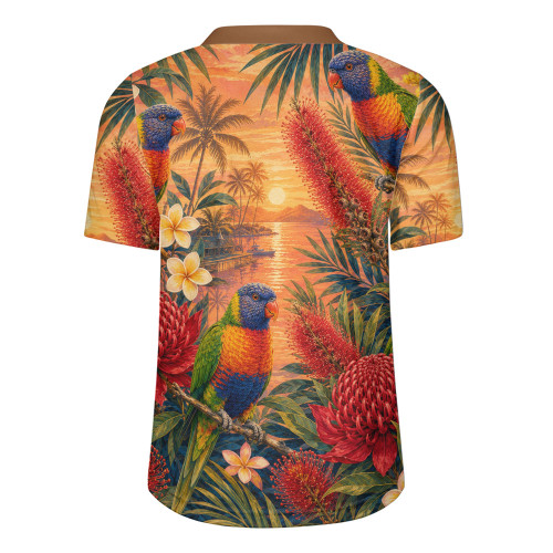Australia Rugby Jersey Rainbow Lorikeet Sunset Paradise