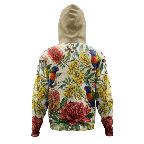 Australia Hoodie Rainbow Lorikeet Watercolor Garden