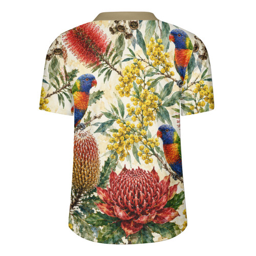 Australia Rugby Jersey Rainbow Lorikeet Watercolor Garden
