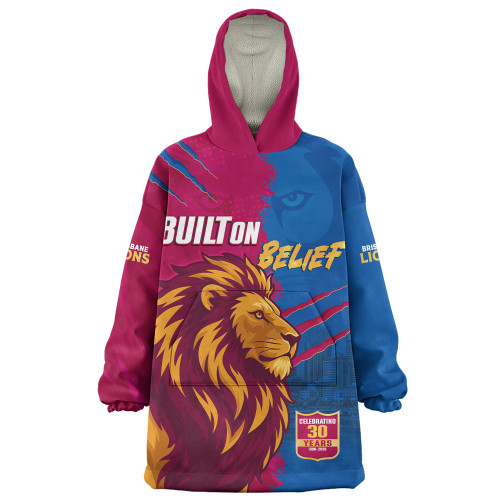 Brisbane Lions Snug Hoodie 30 Years Celebrating Spirit Forged Through Belief