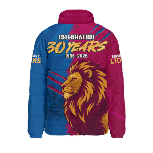 Brisbane Lions Padded Jacket 30 Years Celebrating Spirit Forged Through Belief