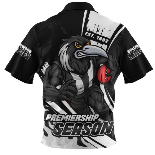 Collingwood Zip Polo Shirt Unstoppable Fighting Premiership Force