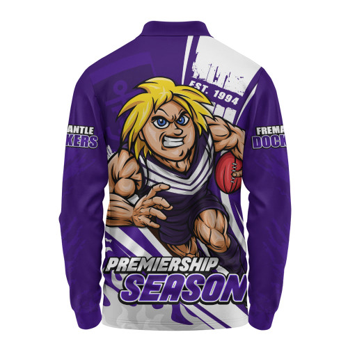 Fremantle Long Sleeve Polo Shirt Unstoppable Fighting Premiership Force