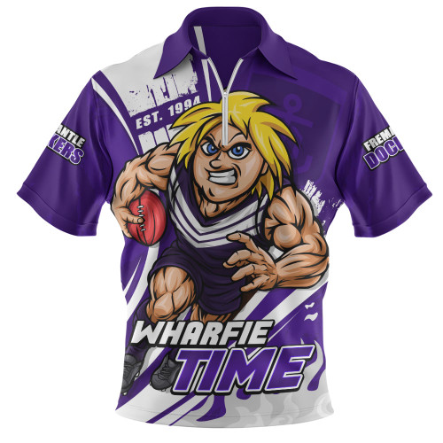 Fremantle Zip Polo Shirt Unstoppable Fighting Premiership Force
