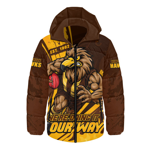 Hawthorn Hooded Padded Jacket Unstoppable Fighting Premiership Force