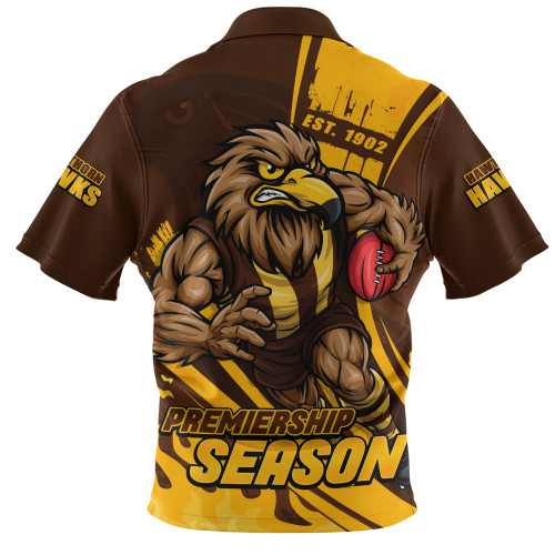 Hawthorn Zip Polo Shirt Unstoppable Fighting Premiership Force