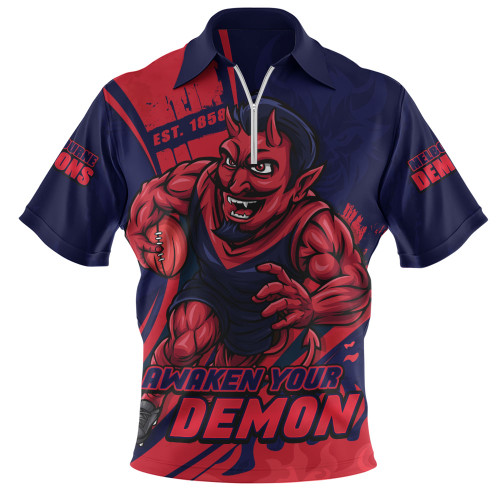 Melbourne Zip Polo Shirt Unstoppable Fighting Premiership Force