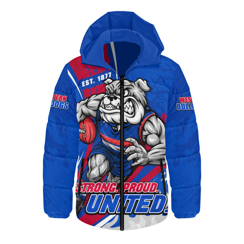 Western Bulldogs Hooded Padded Jacket Unstoppable Fighting Premiership Force