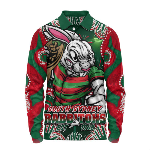 South Sydney Rabbitohs Long Sleeve Polo Shirt Relentless Force Finals Series Championship