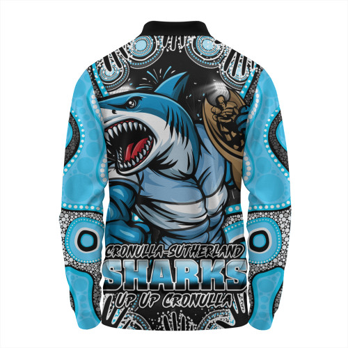 Cronulla-Sutherland Sharks Long Sleeve Polo Shirt Relentless Force Finals Series Championship