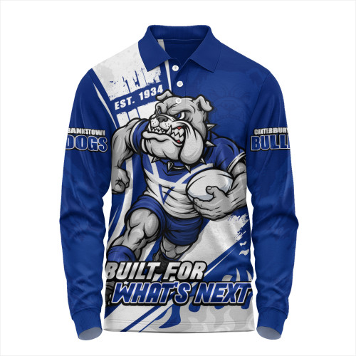 Canterbury-Bankstown Bulldogs Long Sleeve Polo Shirt Unstoppable Fighting Premiership Force