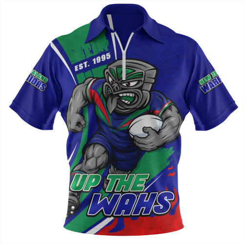 New Zealand Warriors Zip Polo Shirt Unstoppable Fighting Premiership Force