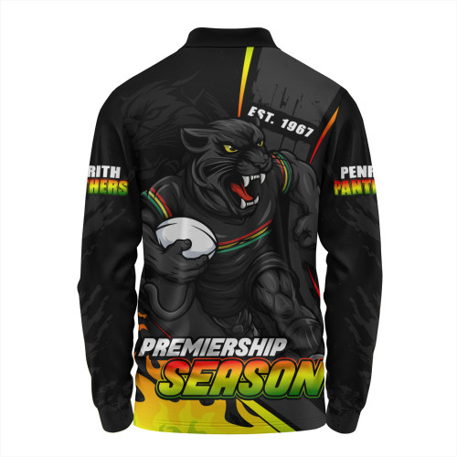 Penrith Panthers Long Sleeve Polo Shirt Unstoppable Fighting Premiership Force