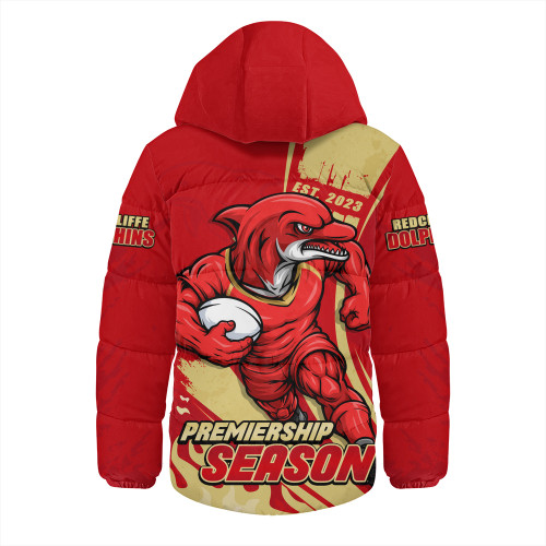 Redcliffe Dolphins Hooded Padded Jacket Unstoppable Fighting Premiership Force