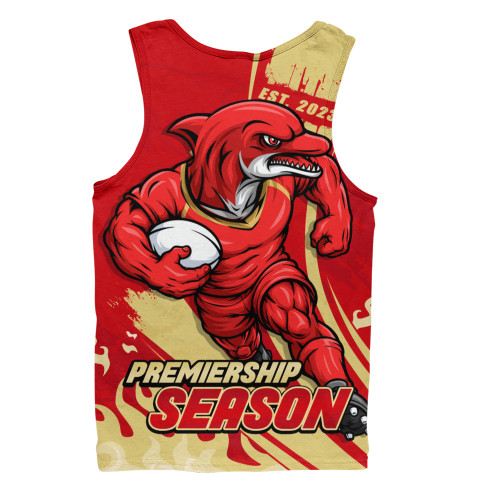 Redcliffe Dolphins Men Tank Top Unstoppable Fighting Premiership Force