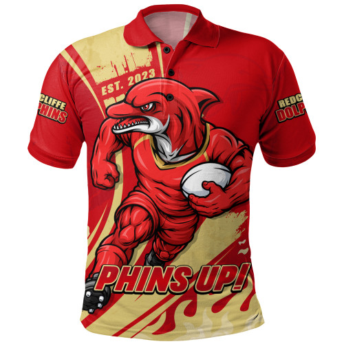 Redcliffe Dolphins Polo Shirt Unstoppable Fighting Premiership Force